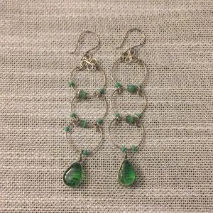 Green dangle earrings